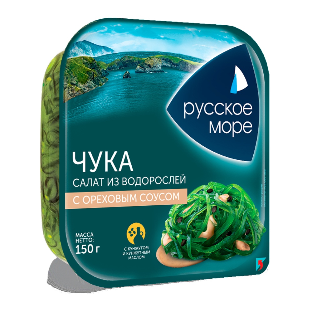 Салат Русское море из морских водорослей Чука с ореховым соусом 150г