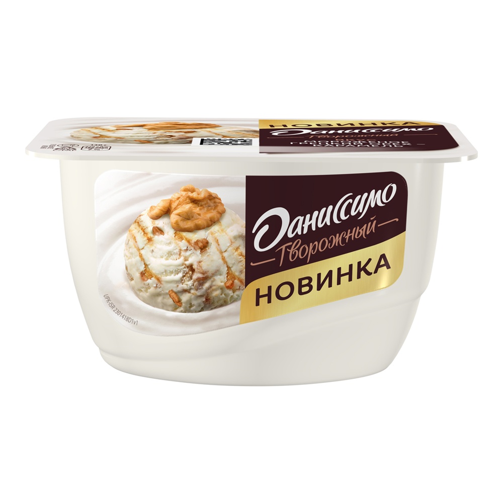 Продукт творожный Даниссимо 6,1% 130г мороженое грецкий орех-карамель