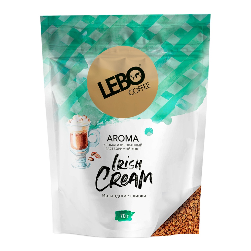 Кофе Лебо Арома Ирландские сливки 70г дой-пак