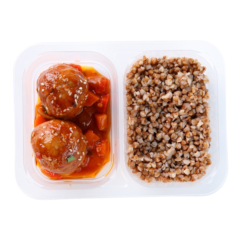 Набор №71 Шарики куриные по-чилийски с гречкой 280г контейнер Командор