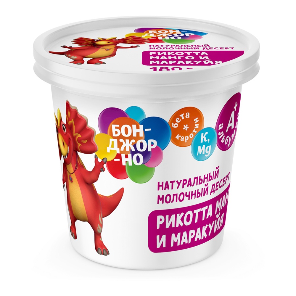 Сыр Рикотта Бонджорно мягкий с манго и маракуйей 30% 180г пл/ст
