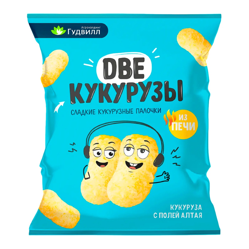 Палочки кукурузные Две кукурузы с сахарной пудрой 80г м/у