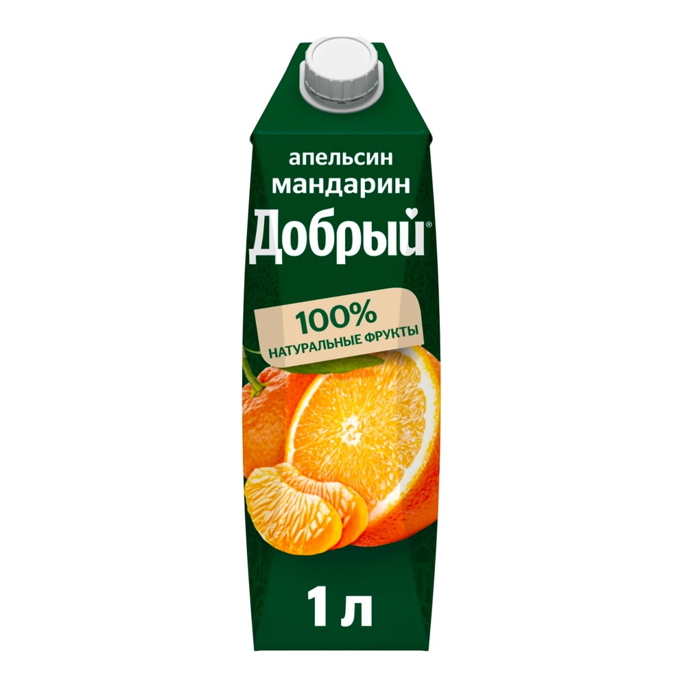 Напиток сокосодержащий Добрый 1л Апельсин-Мандарин