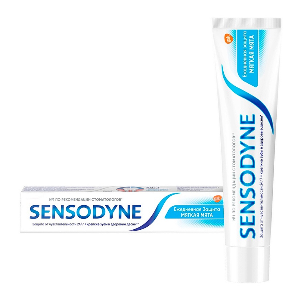 Зубная паста Сенсодин Ежедневная защита Мягкая мята 75мл