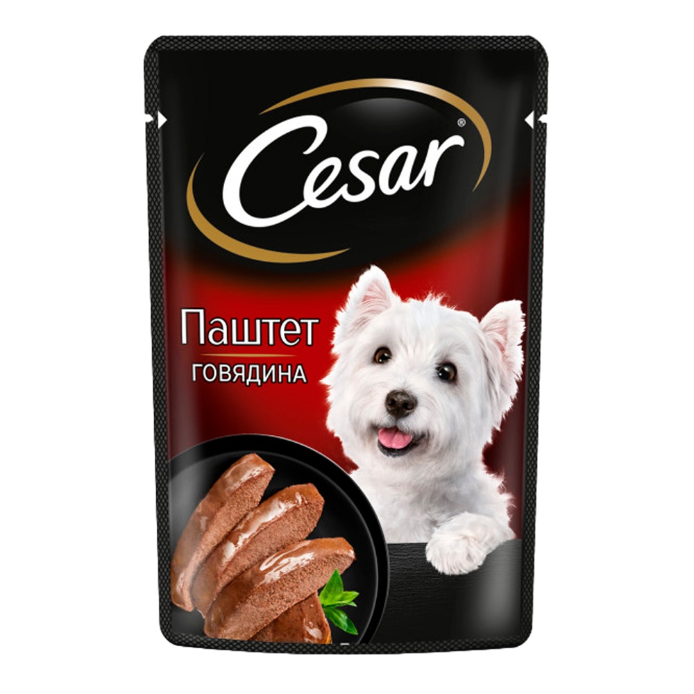 Корм для собак Цезарь паштет с говядиной 80г