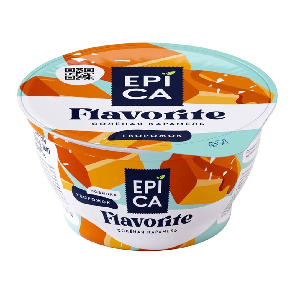 Десерт творожный Эпика Флаворит 7,6% 130г соленая карамель пл/ст
