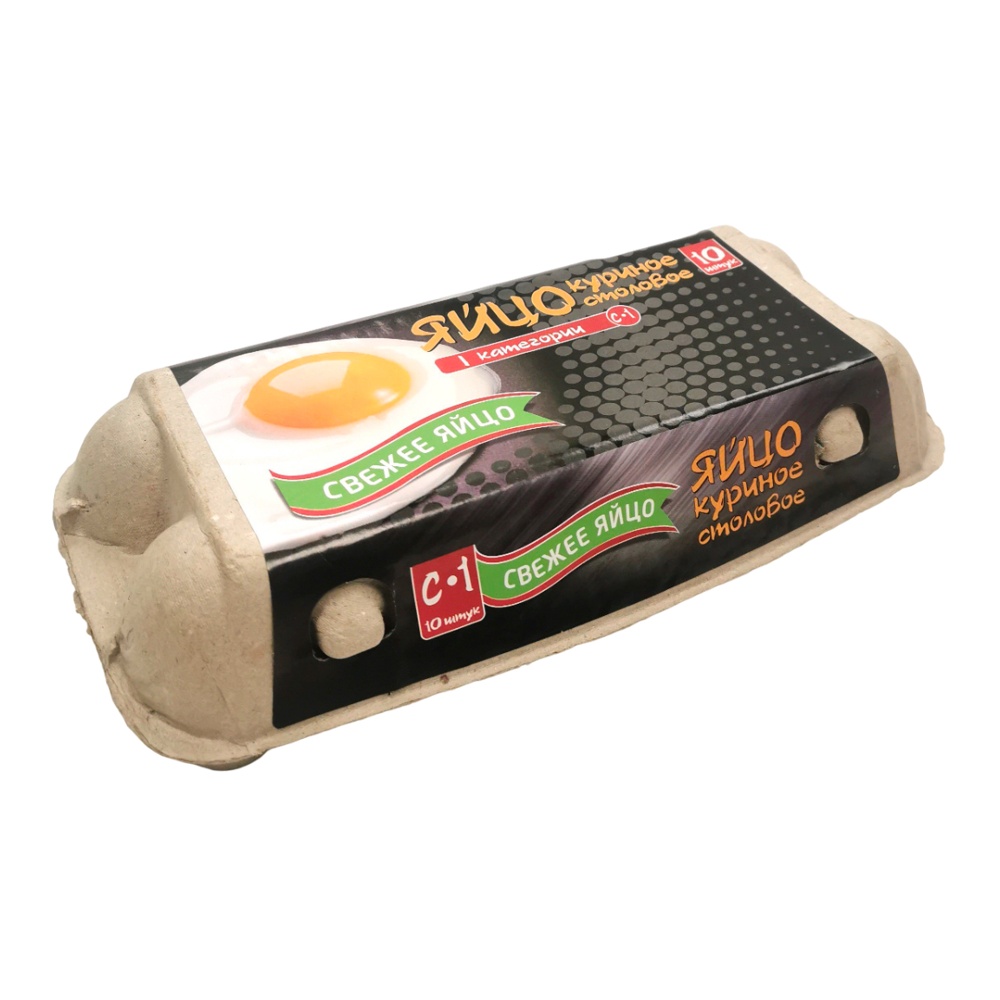 Яйцо куриное столовое Свежее Яйцо 1кат 1уп 10шт карт/уп