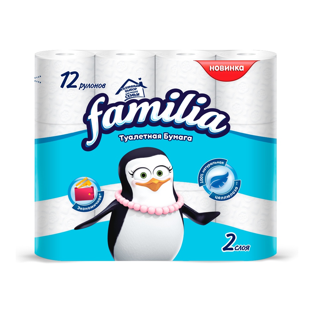 Бумага туалетная Фамилия 2сл 12шт Белая