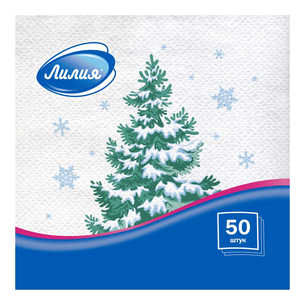Салфетки Лилия 24*24см 1сл 50шт Лесная красавица
