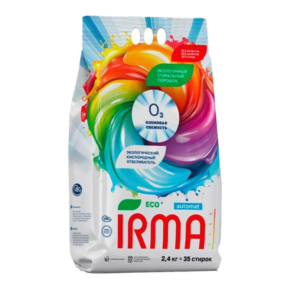 Порошок стир Ирма Эко Автомат 2,4кг гипоаллергенный Озоновая свежесть