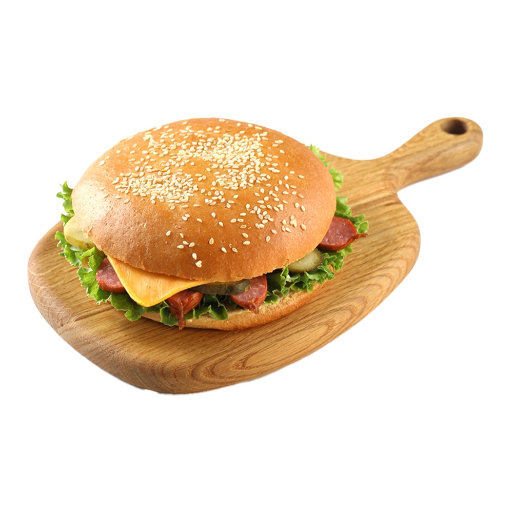 Бургер с копченой колбаской и кавказским соусом 210г пакет Командор (R)