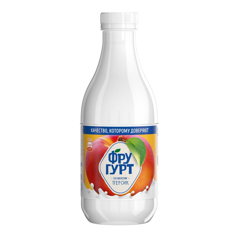 Напиток кисломолочный Фругурт 1% 930г персик пл/б