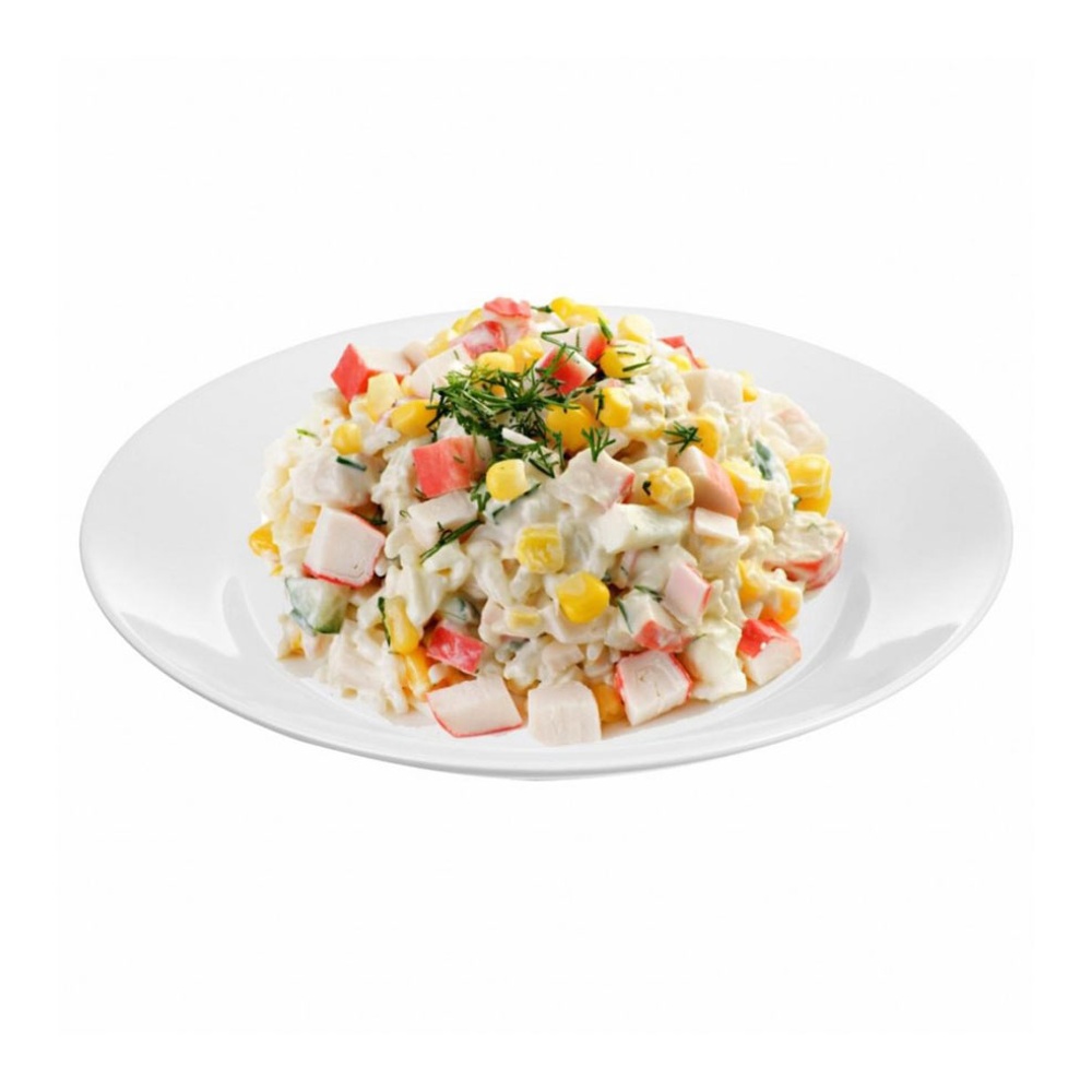 Салат из крабовых палочек с кукурузой и рисом 150г контейнер Командор