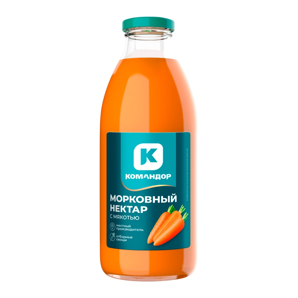 Нектар Командор 0,75л Морковный с мякотью ст/б