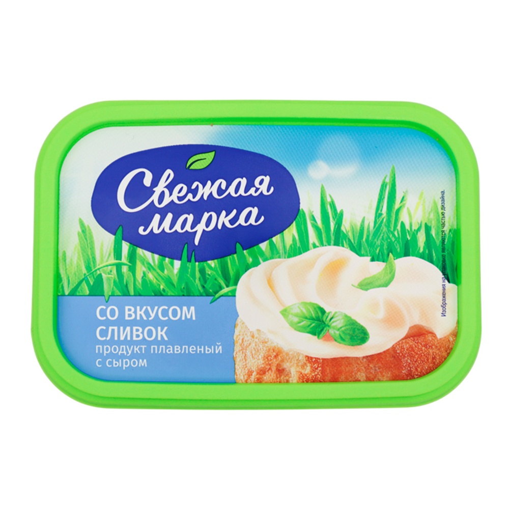 Продукт плавленый с сыром с ЗМЖ Свежая марка со вкусом сливок 60% 180г ванночка