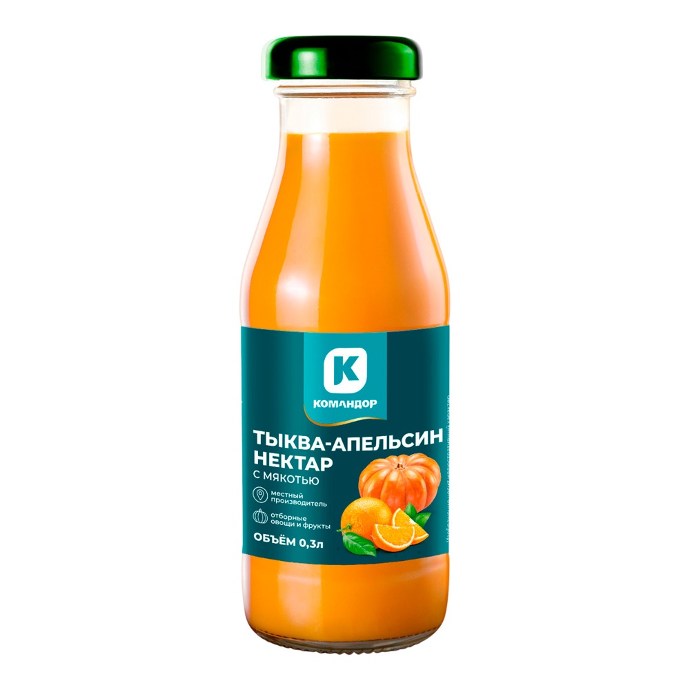 Нектар Командор Тыква-апельсин с мякотью 0,3л ст/б