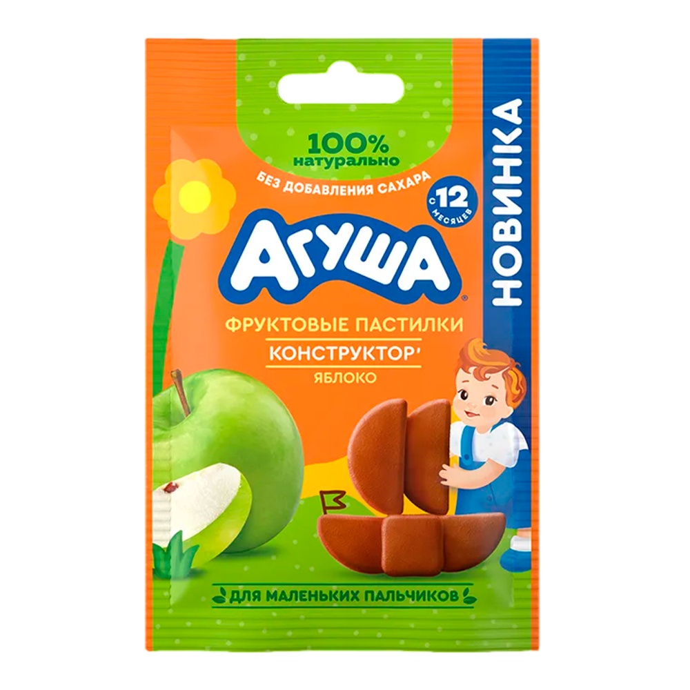 Дет пит Агуша Пастилки фруктовые из яблок с 12мес 12г