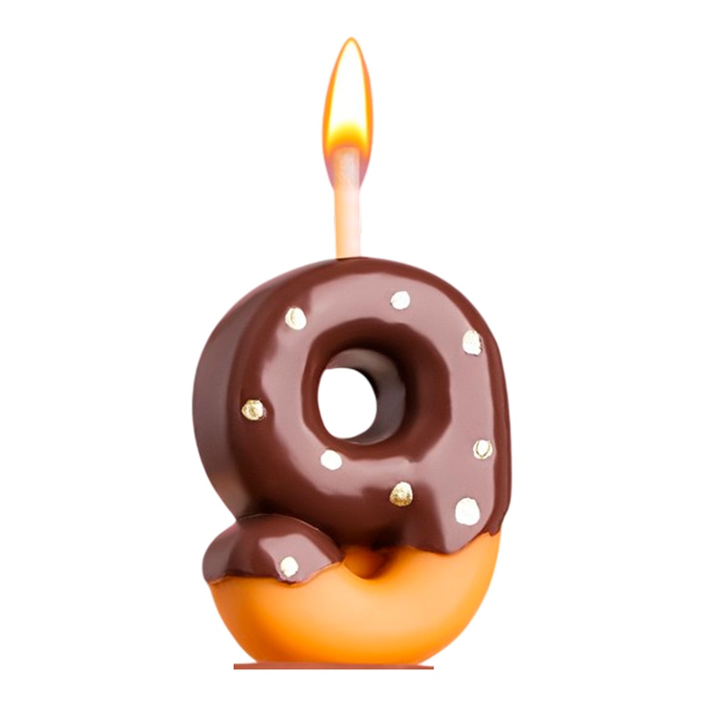 Свеча для торта Шоколадная глазурь Цифра 9, 3,8см, 7003956