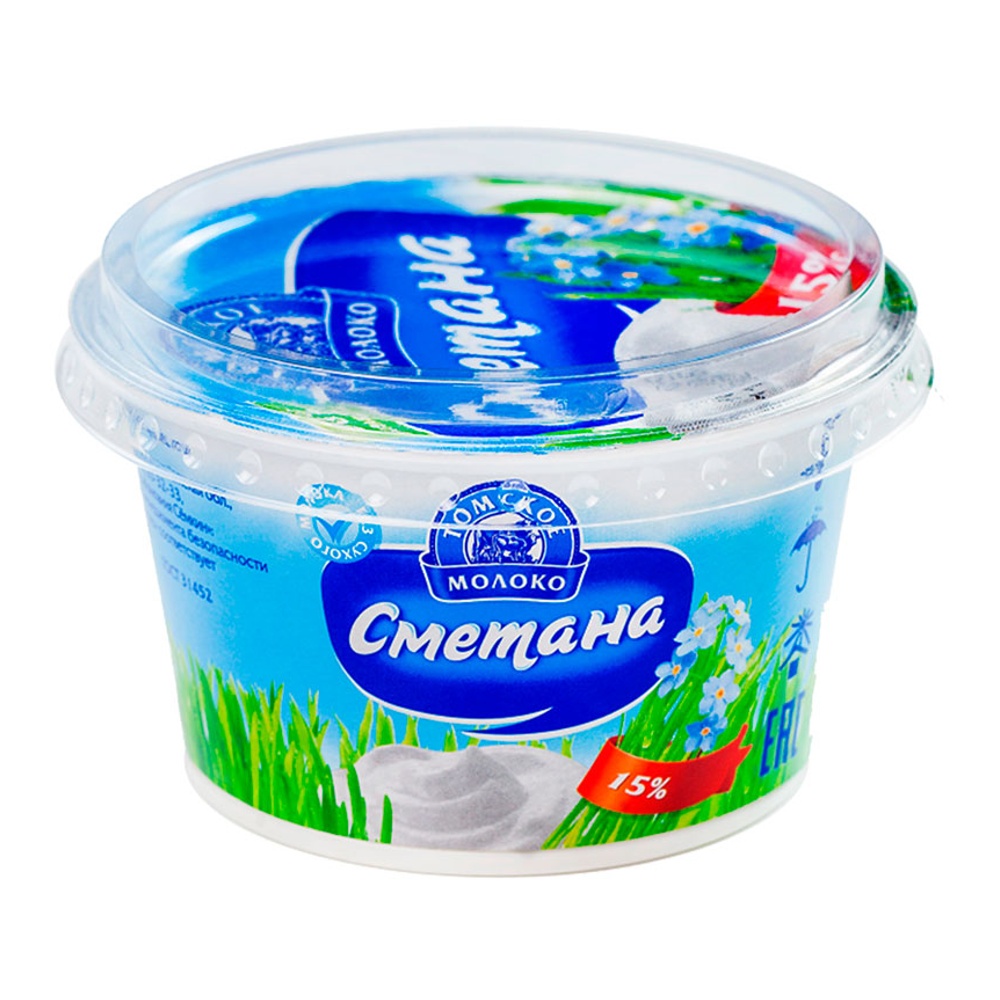 Сметана Томское молоко 15% 180г пл/ст; 12