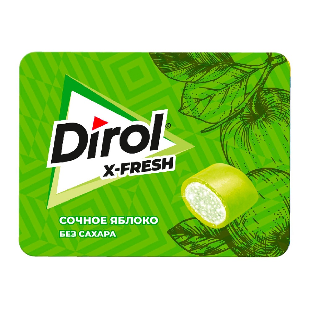 Жев резинка Дирол Икс-Фреш Сочное яблоко 16г блистер
