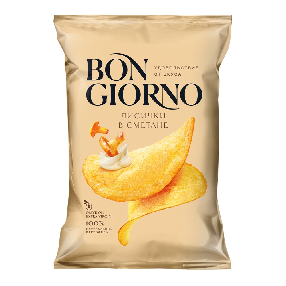 Чипсы Бон Джорно 80г Лисички в сметане