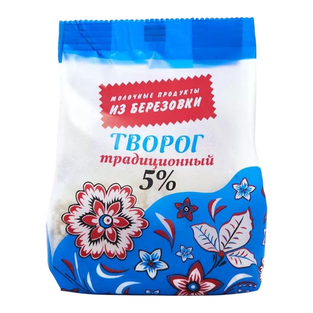 Творог Из Березовки традиционный 5% 350г пакет