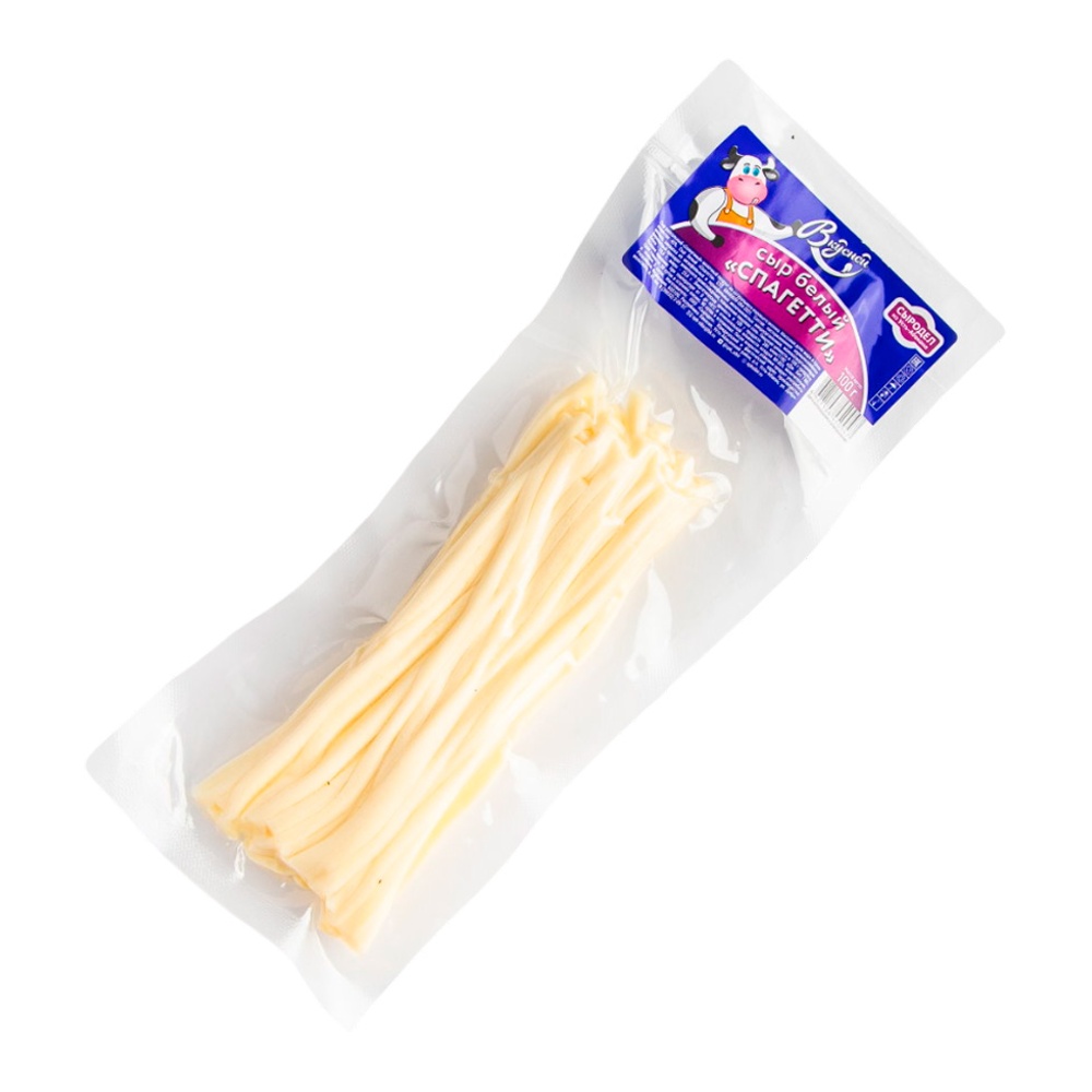 Сыр Вкусней Спагетти белый 45% 100г в/у СПК Сибирь