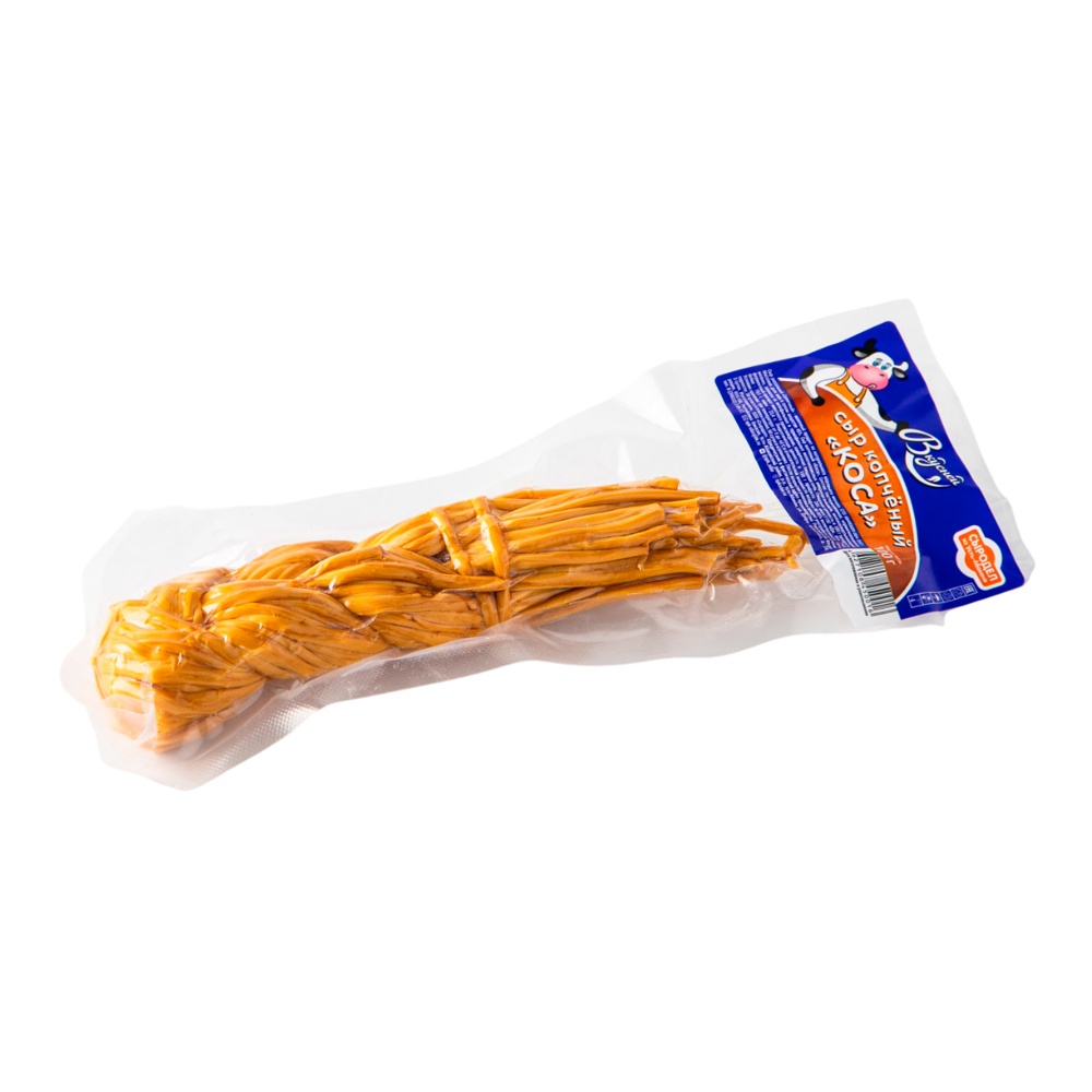 Сыр Вкусней Коса копченая 45% 100г в/у СПК Сибирь