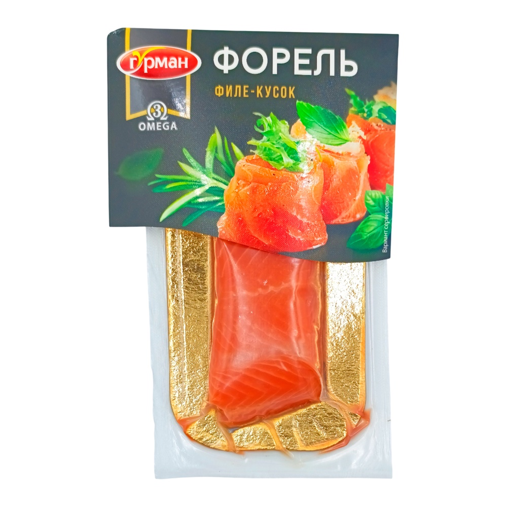 Форель радужная Гурман с/с филе-кусок на коже 150г в/у