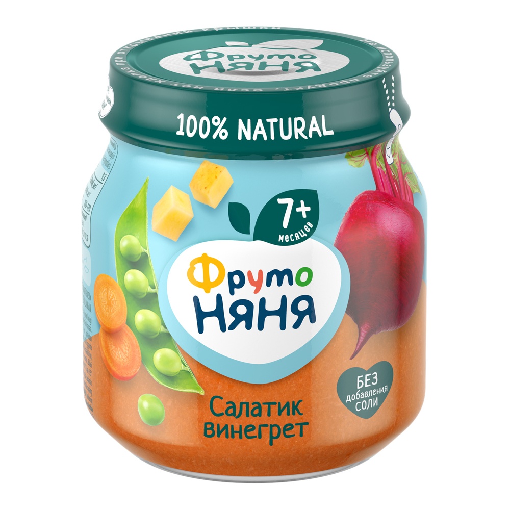 Дет пит Фрутоняня Пюре Салатик Винегрет с 7мес 110г ст/б