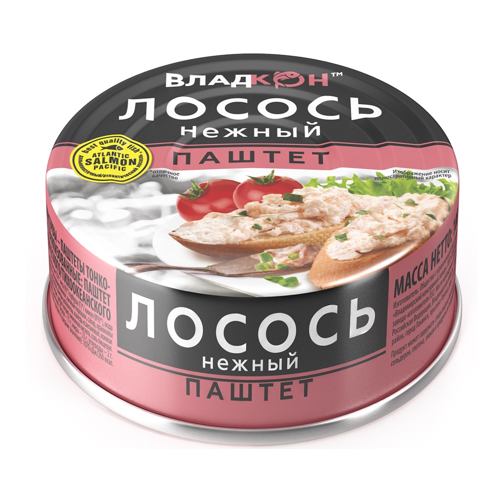 Паштет Владкон Лосось нежный 100г ж/б ключ
