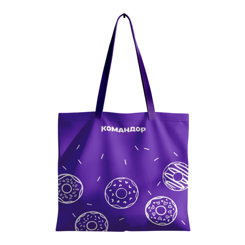 Сумка шоппер Командор 400*400*100мм, Пончики