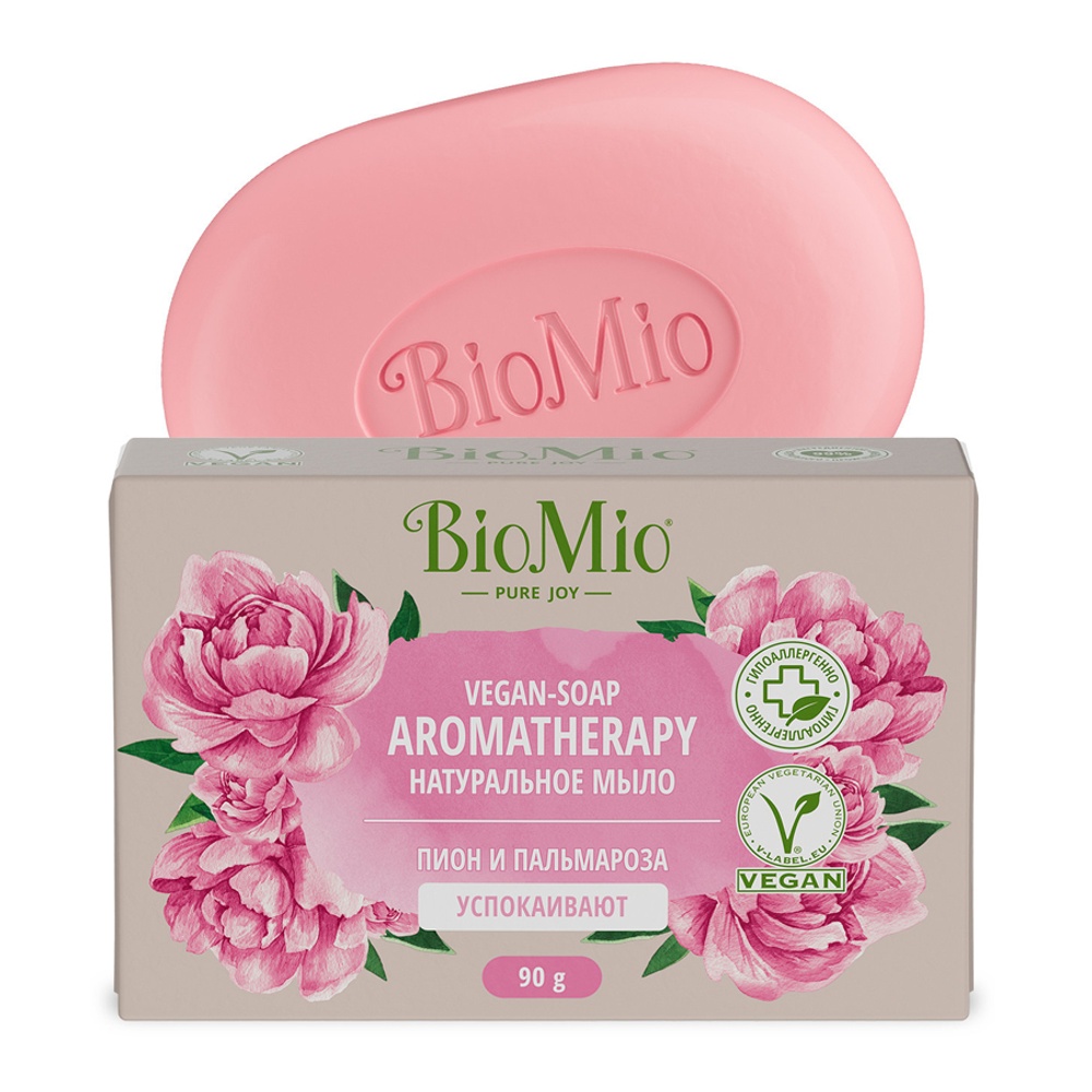 Мыло БиоМио Ароматерапия натуральное Пион-Пальмароза 90г