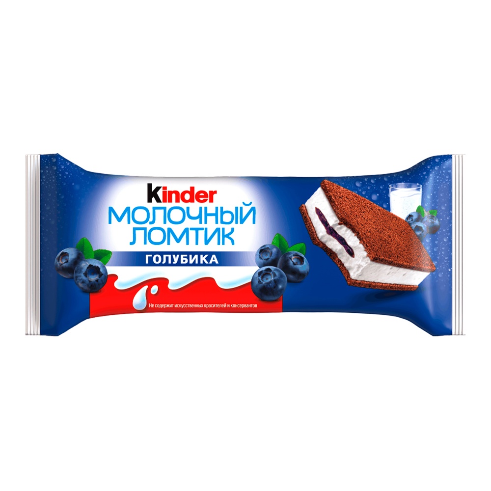Пирожное с молочно-ягодной начинкой Киндер Молочный ломтик голубика 28г