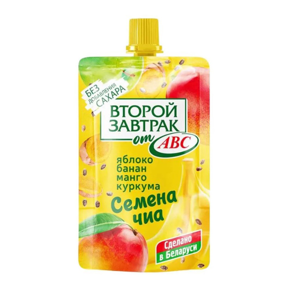 Десерт фруктовый АВС Второй завтрак с семенами чиа б/сахара 200г дой/пак
