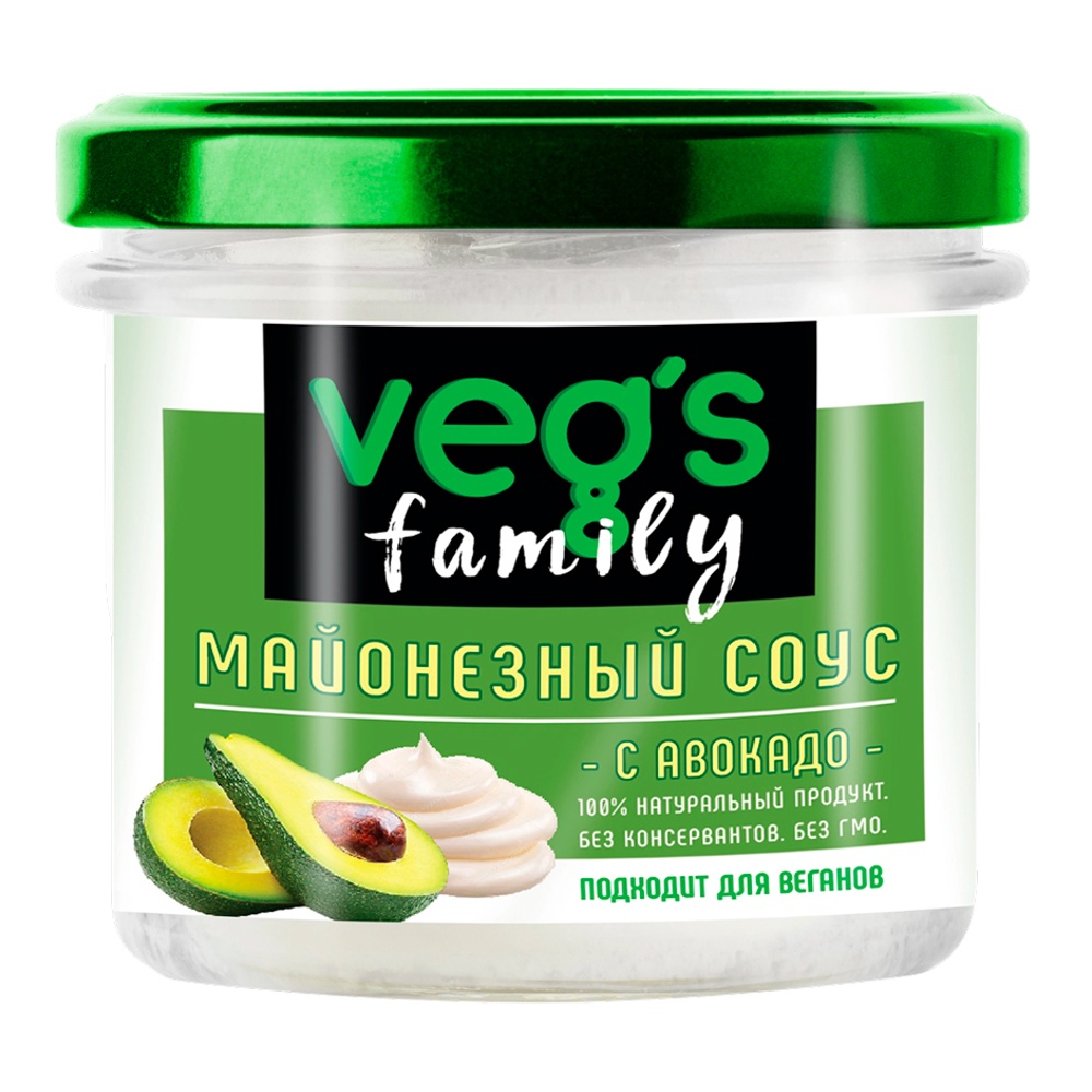 Соус майонезный Вегс Фэмили с маслом авокадо 200г ст/б