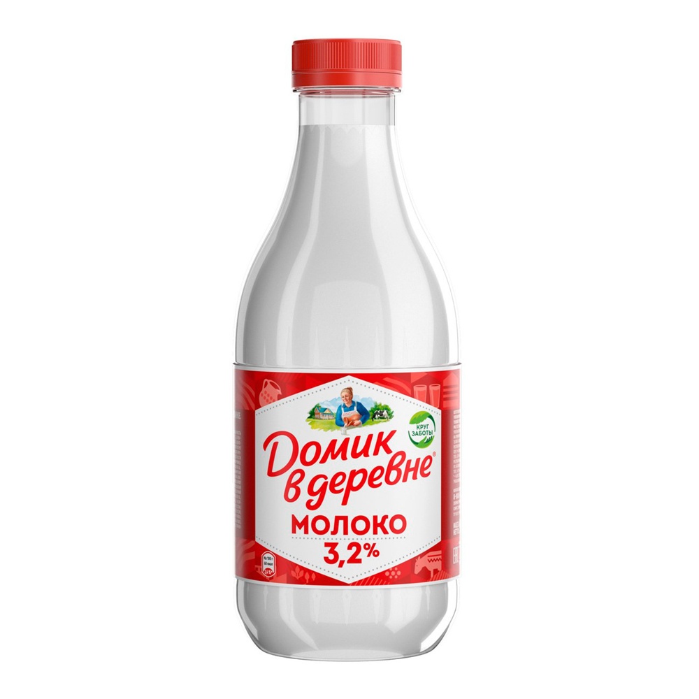 Молоко Домик в деревне 3,2% 930мл пл/б пастеризованное