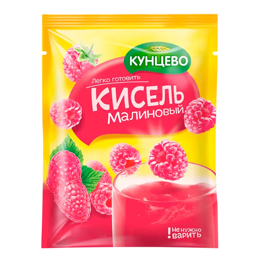 Кисель сухой быстрого приготовления Кунцево Малиновый 25г саше