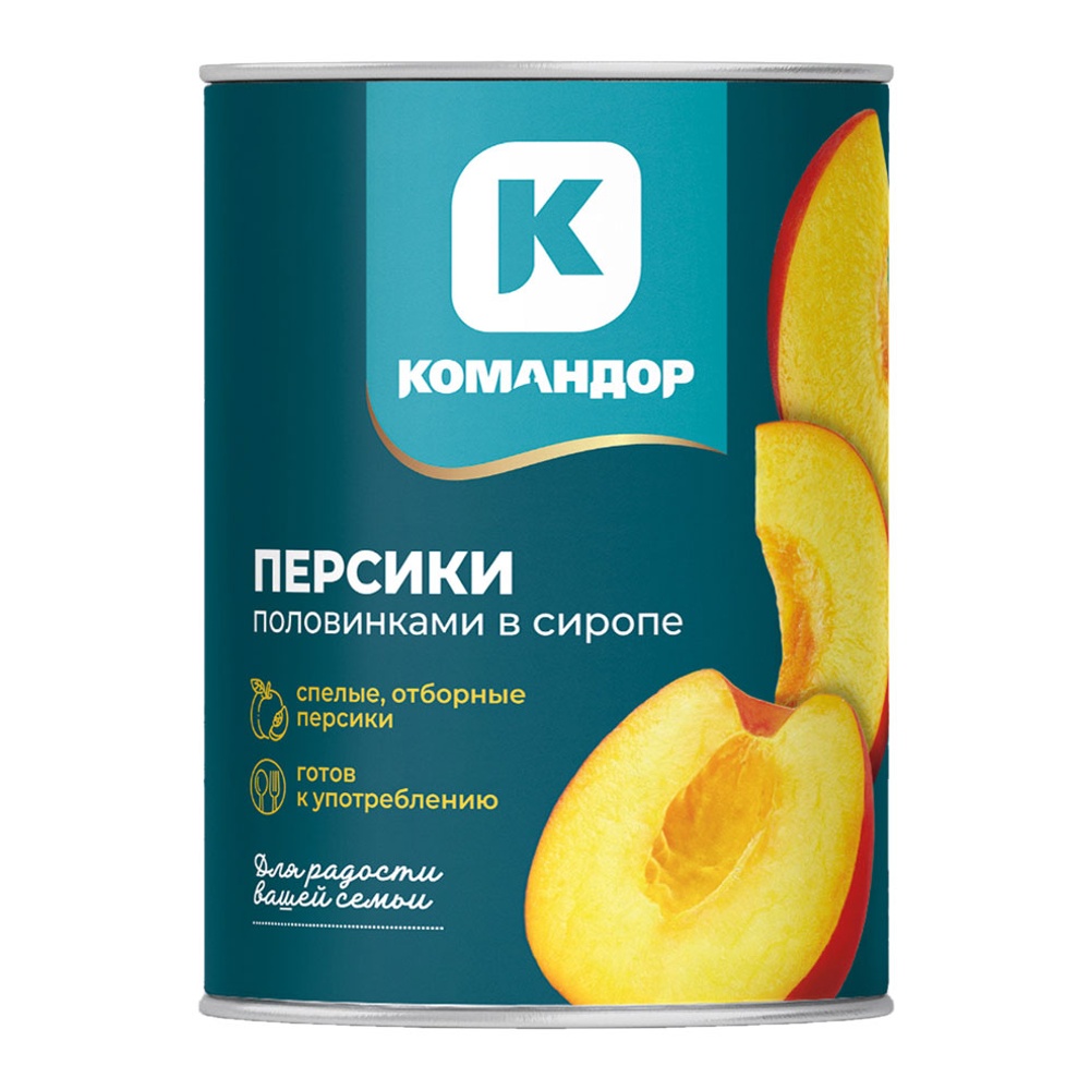 Персики Командор в легком сиропе 425мл ж/б