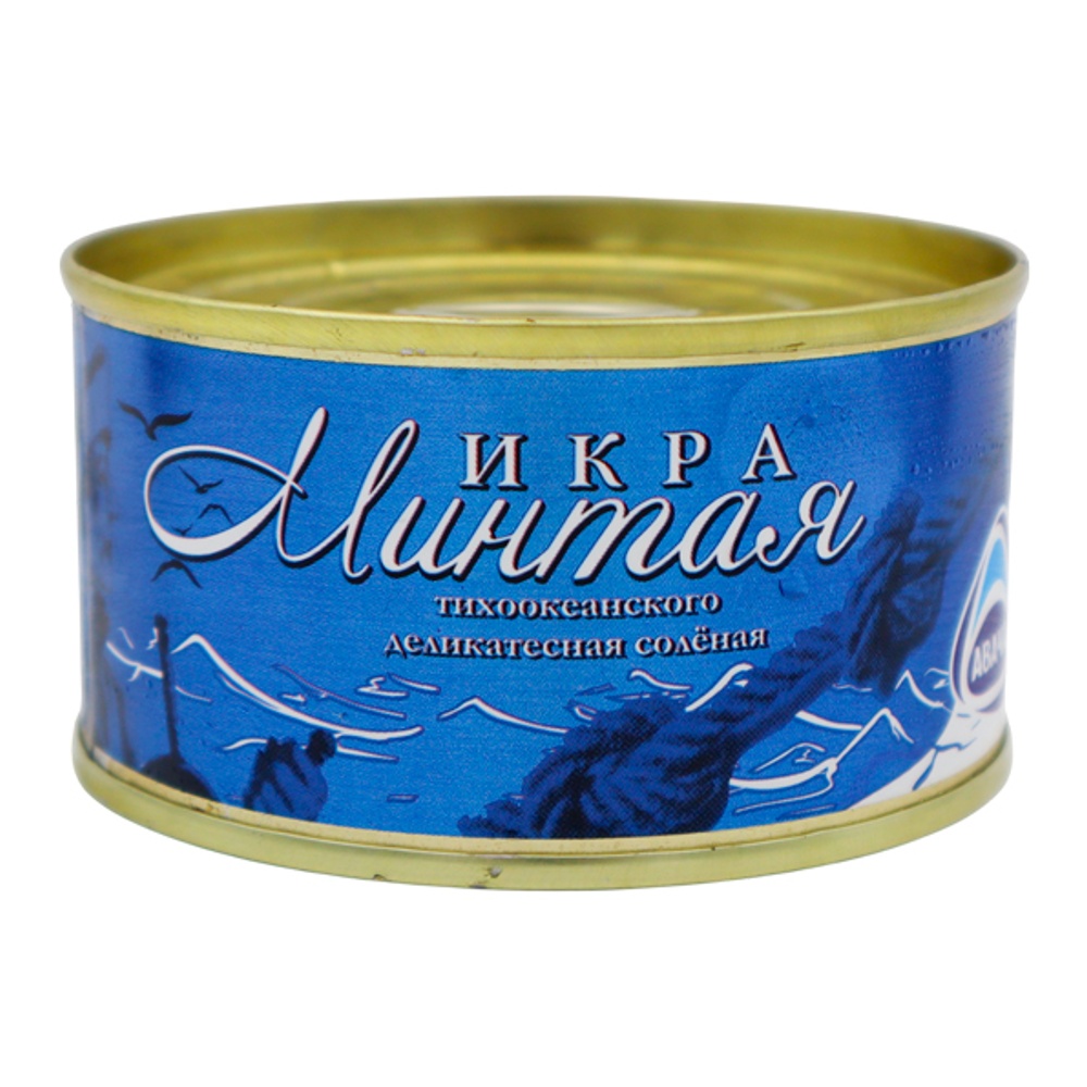 Икра минтая тихоокеанского Авача деликатесная соленая 130г ж/б