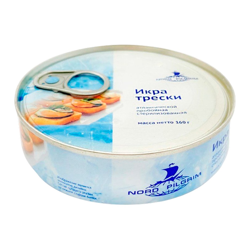 Икра трески Норд Пилгрим атлантическая пробойная 160г ж/б ключ