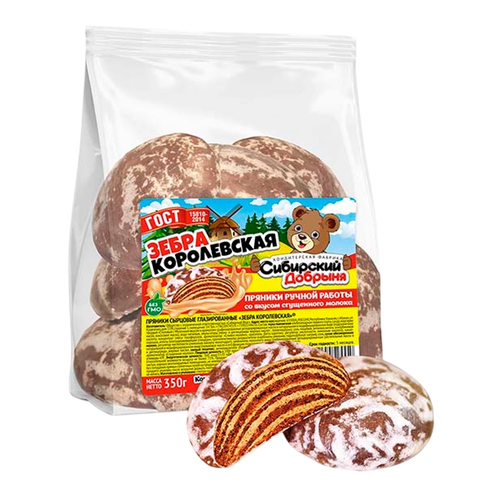 Пряники Сибирский Добрыня Зебра Королевская 350г