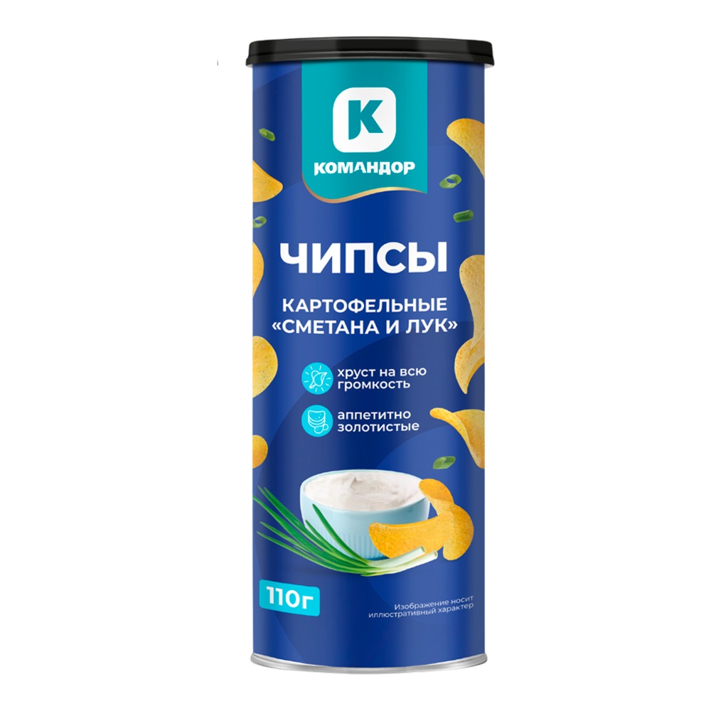 Чипсы Командор 110г Сметана и Лук