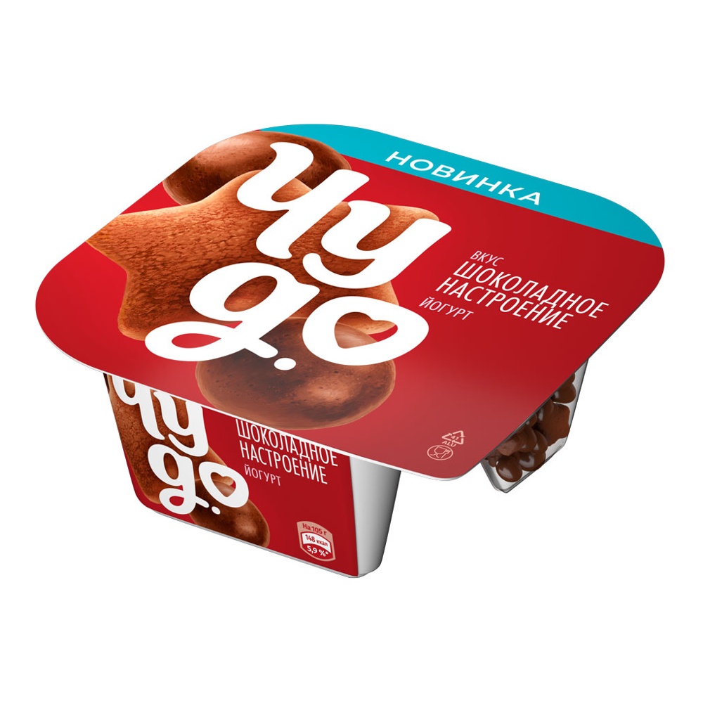 Йогурт Чудо 4% 105г печенье-злаковые шарики в глазури шоколадное настроение пл/ст