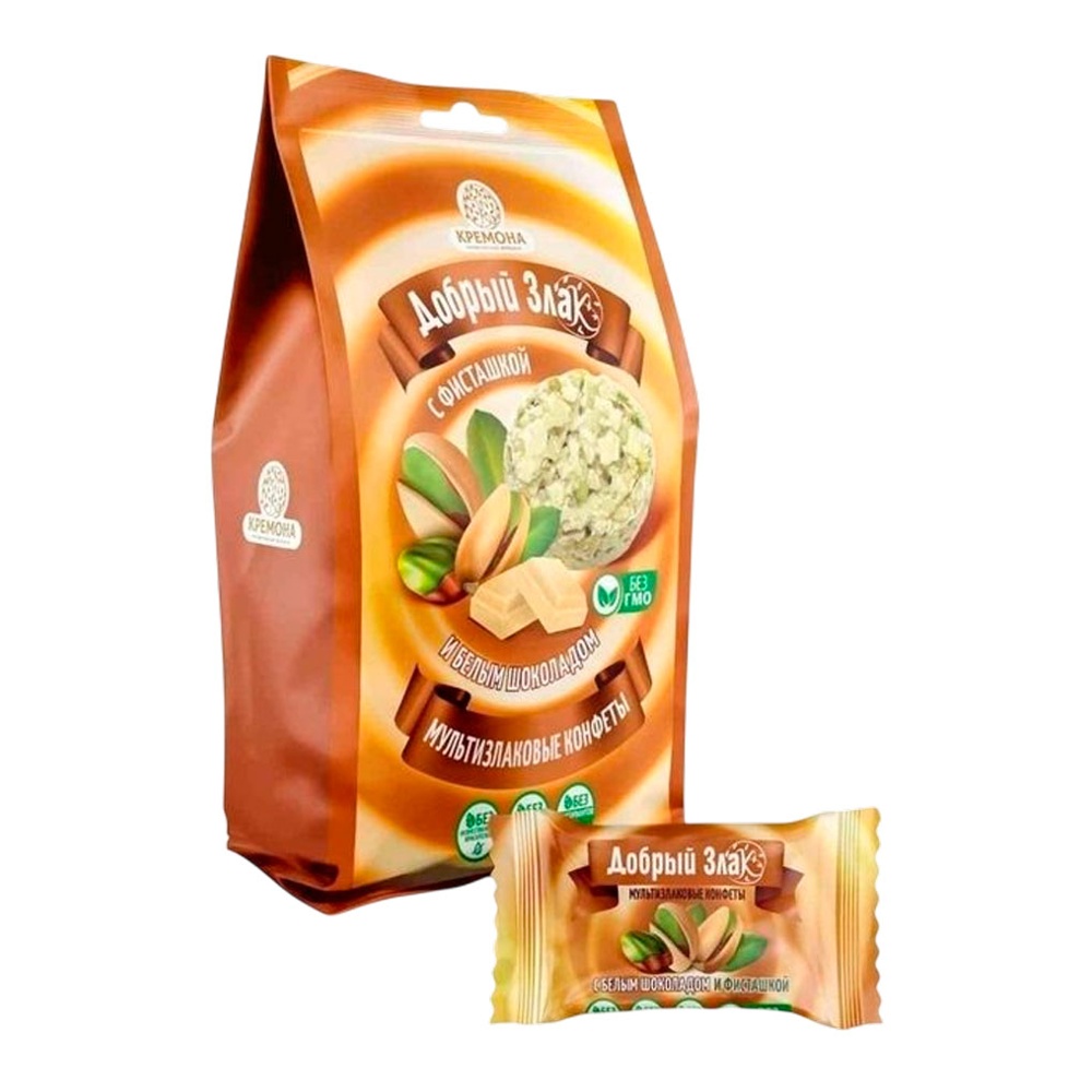 Конфеты Кремона КФ Добрый злак с фисташкой и белым шоколадом 150г