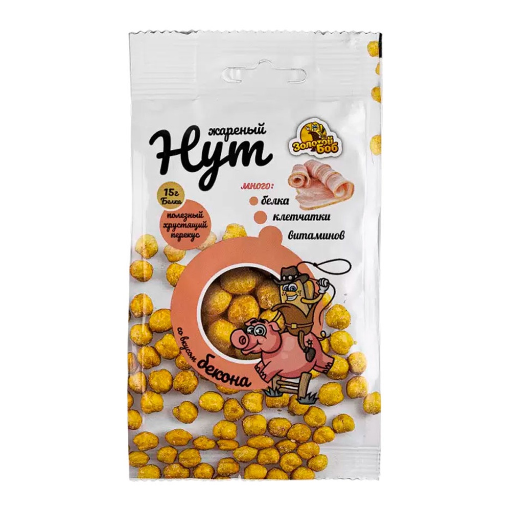 Нут жареный Золотой боб со вкусом бекона 50г