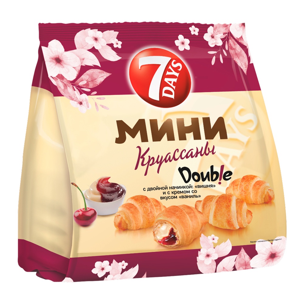 Круассаны-мини 7 Дней Дабл Вишня-Ваниль 265г