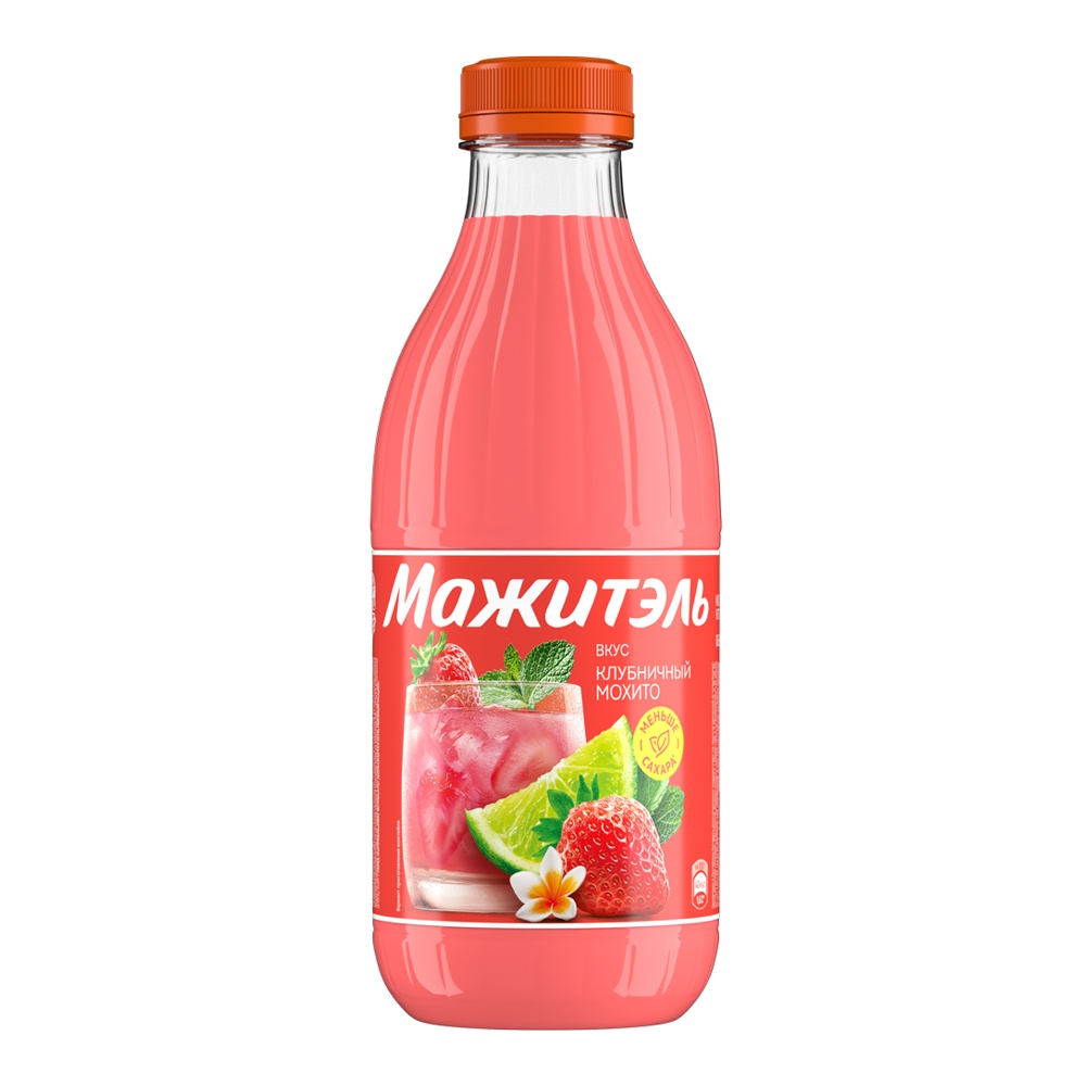 Напиток сывороточный с соком Мажитель 0,03% 950г клубничный мохито
