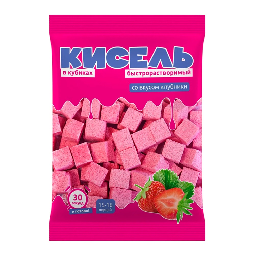 Кисель сухой быстрорастворимый Отличная кухня со вкусом клубники в кубиках 200г
