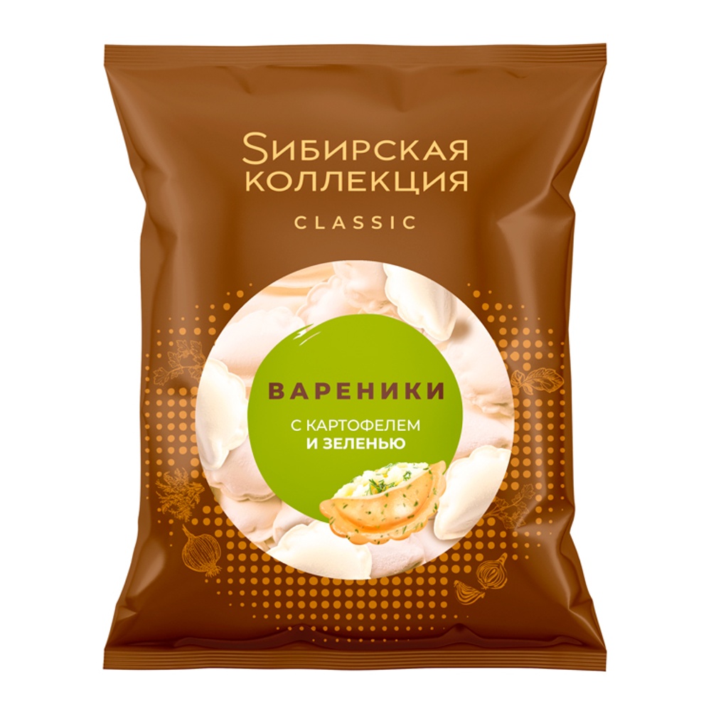 Вареники Сибирская Коллекция с картофелем и зеленью с/м 500г